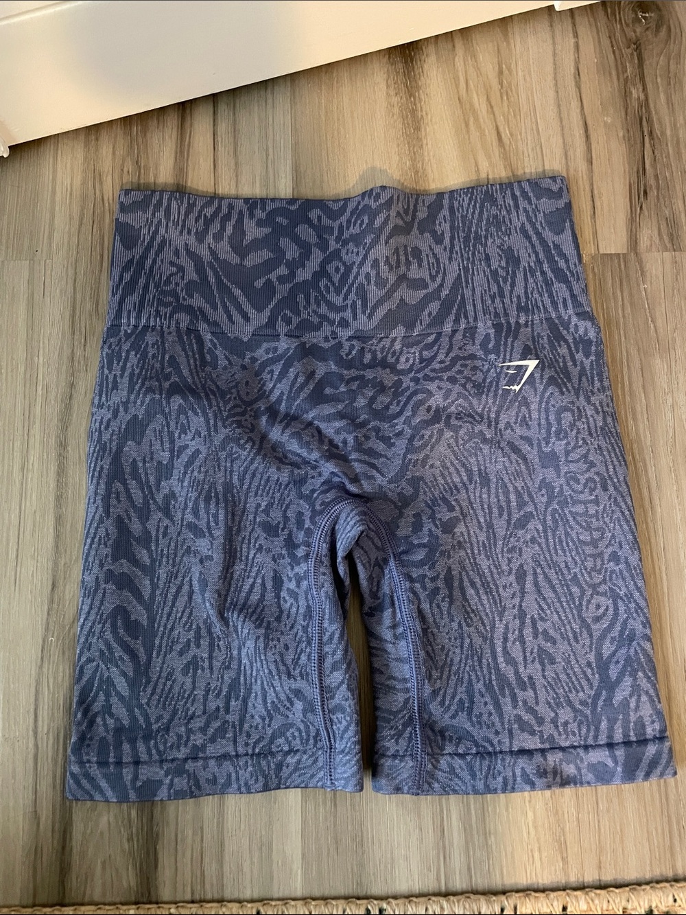 Gymshark women’s Blue Animal-Print Athletic Shorts